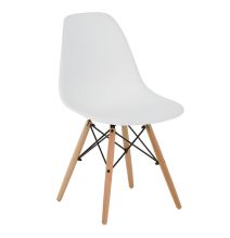 Pack 4 Sillas de Comedor, Sillas Cocinas, Acabado en Blanco y Madera, Medidas: 45 cm (Ancho) x 53 cm (Largo) x 83 cm (Alto)